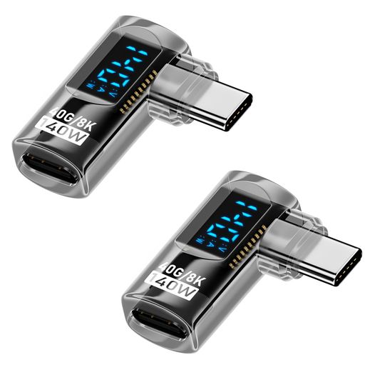 MUXER USB-C L字 アダプタ、出力スクリーン表示、PD 140W急速充電、USB4 40Gbps高速転送、8K 60Hz