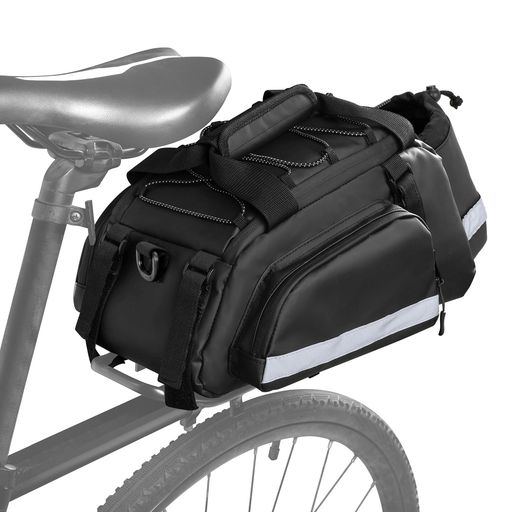 LoDrid自転車リアバッグ12L自転車パニアバッグ防水大容量自転車トランクバッグ反射テープ付き