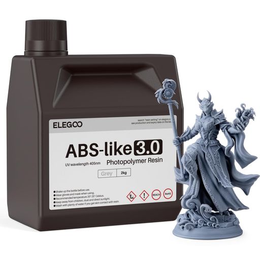 【高い強度と靭性】ELEGOO ABSライク樹脂3.0は高い強度、耐衝撃性、靭性のために設計されています。印刷されたモデルは、穴あけや衝撃に耐え、構造的完全性を維持し、変形しにくく、機能的なプロトタイプ、機械部品、工業部品に最適です。 【高精度と低収縮率】ABS樹脂3.0は、低い体積収縮率により、3Dプリントの高精度を保証し、最小限の歪みと正確な寸法安定性で、複雑なモデルの細部と滑らかな表面仕上げを実現します。 【流動性が良く、硬化が早い】ABS 類似樹脂 3.0 はABS-like 1.0やABS-like 2.0よりも25~47%低く、樹脂が素早く印刷領域に戻り、剥離フィルムから容易に剥離することができます。これにより、印刷の成功率が向上し、全体的な印刷時間が短縮されます。 【強力な安定性】当社のABSライク樹脂3.0は、優れた安定性を維持するように設計されており、時間の経過とともに樹脂が剥離したり分離したりすることはありません。このため、手作業で撹拌する必要がなく、モデル表面全体で一貫した色が保証されます。