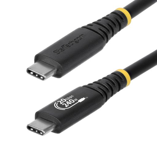 StarTech 6.6フィート/2m USB4ケーブル、240W EPR、4K 120Hz、ブラック (CC2M20GUSB4TP)
