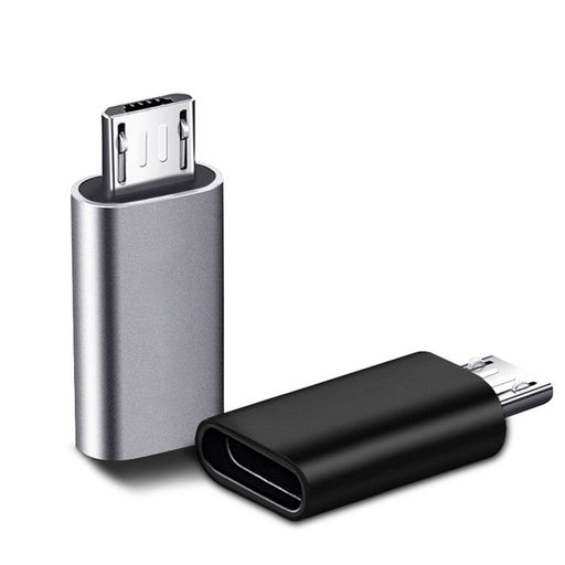 Type C to Micro USB 変換アダプタ 480Mbps データ転送/充電 プラグアンドプレイ コンパクトでポータブル 互換性のあるマルチデバイス 2個(ブラック、シルバー)