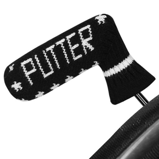 Scott Edward ニットゴルフパターヘッドカバー 1パック ブレードパター用 (Black)