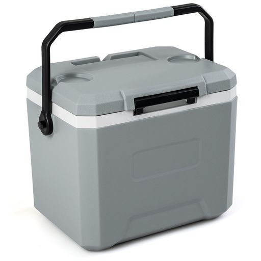 【材質】外殻・フタ:HDPE/内胆・持ち手:PP/中間断熱材:PUフォーム【容量】16L【内部寸法】約32x19x26cm【本体重量】3.5kg【カップホルダー】フタ上面に2個 【付属品】保冷剤2個、仕切り板、トレイ付属 【梱包寸法】42x36x30cm / 4.5kg 【保冷剤・仕切り板・トレイ付きで便利】保冷剤が2個付いているので、買ってすぐに使えます。仕切り板とトレイは取り外し可能で、おにぎりや果物を潰さずにトレイにのせたり、飲み物と食べ物を分けて収納したりできます。 【コンパクトでもたっぷり入る】500mlペットボトル10本分の容量。本体重量はわずか3.5kgで、一人でも持ち運びしやすいです。日帰りキャンプや運動会のお弁当保冷にぴったりです。 【頑丈な3層構造で長持ち】外殻とフタは耐衝撃性の高いHDPE、内胆は食品衛生法対応のPP、中間は高断熱PUフォーム。使い捨て感がなく、繰り返し使える耐久性を備えています。 【フタにドリンクホルダーとスマホ置き場】フタのサイズは約40x28cm。ドリンクホルダーが2個あり、ペットボトルや缶を立てて置けます。また、スマホを置けるスペースも確保。
