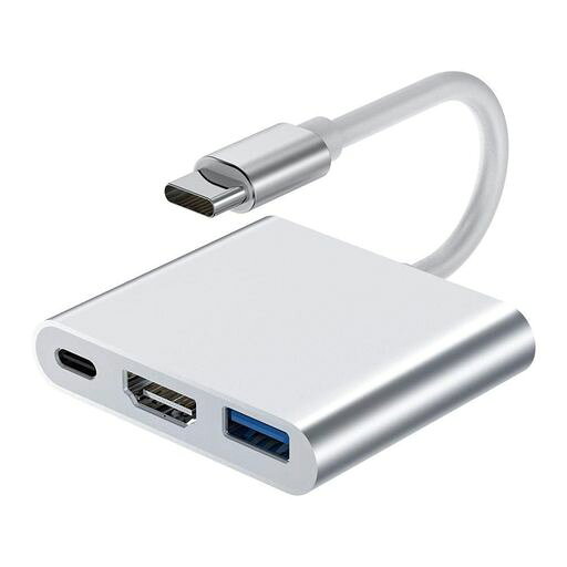 USB Type c HDMIアダプタ (4 K解像度HDMIポート+USB 3.0ポート+PDタイプ100 W急速充電ポート)変換アダプタiPad Pro、Switch、Matebook、MacBook Air、Surface Book、USB