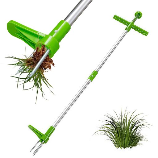 yowodana 草取り道具 除草ツール 雑草抜きツール 雑草取り器具 雑草ブラシ 全長100cm アルミ合金 3本爪 PP製ハンドル 滑り止め 着脱可能 手動で効率的に雑草抜き 軽量 耐久性 使いやすい 庭園 …