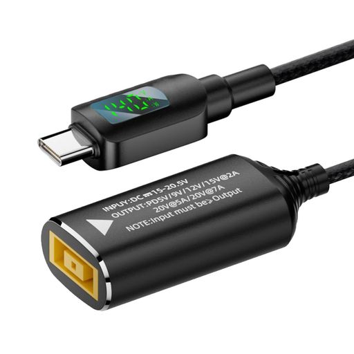 CY 長方形ジャック Thinkpad X1 入力 USB-C タイプ-C 電源 140W スマート LED ディ...