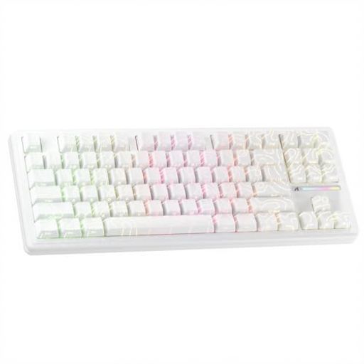 ATTACK SHARK M87PRO コンパクト 3モード メカニカルキーボード Bluetooth/ワイヤレス/有線 87キー80%配列 白翡翠軸