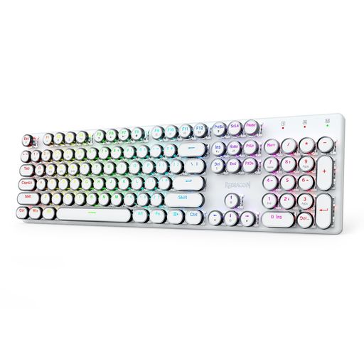 Redragon K710 ワイヤレス タイプライター風 メカニカルキーボード 青軸 テンキー付き 2.4G無線/Bluetooth/USB有線