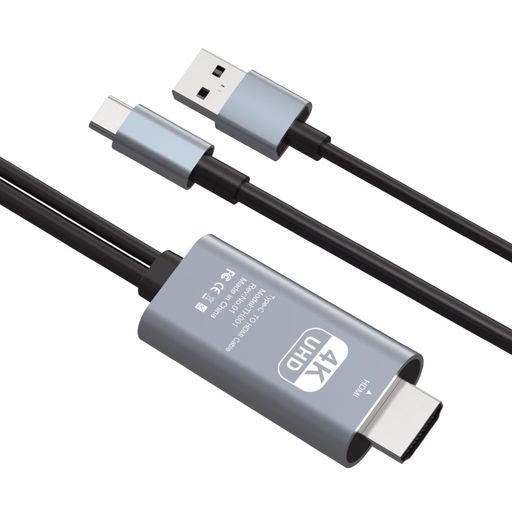【充電しながら投影】USB C HDMIケーブル 4K@60Hz USB-A給電 タイプc hdmi 変換 hdmi type-c iphone17/16/15シリーズ/MacBook/Pro/Air シリーズ/Galaxy S20シリーズ/S10/S9