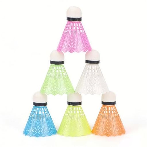 6個セットプラスチック製バドミントンシャトル|高反発・軽量親子で楽しめる室内・屋外対応レジャー・練習・トレーニング・試合用(スカッシュテニスパデルバドミントンピックルボール…