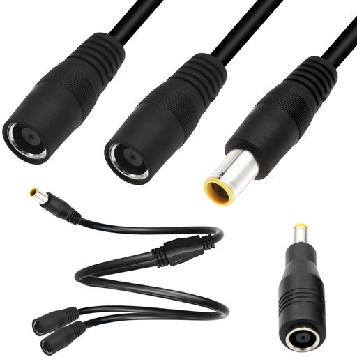 Xiatiaosann ソーラパネル並列接続用、DC 8mm DC7909分岐変換アダプター ポータブル発電所用ソーラーパネル Jackery 用、Goal Zero 用、Bluetti 14AWG 用、1 オス - 2 メス電源コード