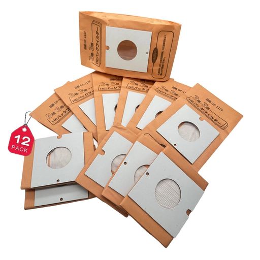 Electrolux - JasCasa 紙パック GP-110F 対応 日立掃除機用【12枚入】GP-55F / 62F / 70F / 82Fの後継品 非純正品 抗菌防臭3種・3層HEパックフィルター CV-PG9 / PF6 / PF8 / PFA8 / WE6 / WE5