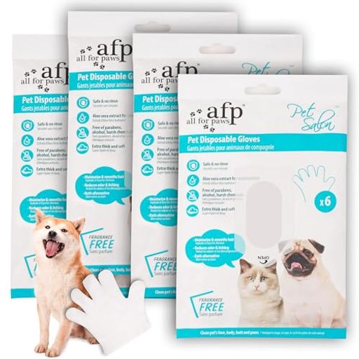 All For Paws 【24枚】手袋型 ウェットティッシュ ペット用 ボディシート 体拭きシ...