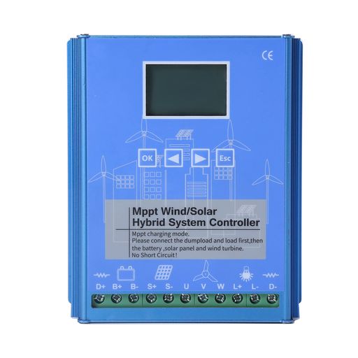 SAYAENERUGI LCD表示 mppt風力発電機増圧コントローラー ソーラーパネル充電コントローラ 風力ソーラーハイブリッド チャージコントローラー 自動識別 家庭用 バッテリコントローラ保護 自動…