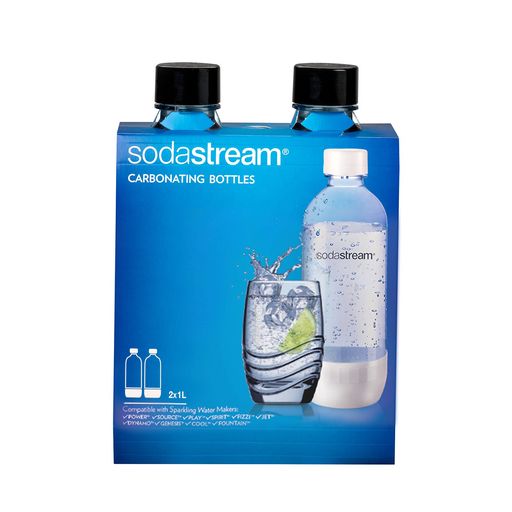 Sodastream 1l Carbonating Bottles- Black (Twin Pack) by SodaStream