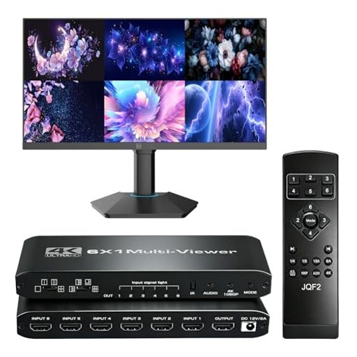 ■【6入力の映像同時表示/14分割モード搭載】本製品は、6チャンネルのHD映像分割を実現するHDMIマルチビューアー(6入力切替器)です。パソコン、ゲーム機、監視カメラなど、最大6台のHDMI機器を1つのディスプレイに接続し、同時に表示できます。14種類の多彩な画面分割モードを搭載。会議室やセキュリティ監視、イベント会場など、さまざまな現場でご活用いただけます。(詳しい分割モードは商品画像を参照ください) ■【簡単2WAY操作!手動ボタン&amp;IRリモコン対応】制御方法は柔軟で、本体のボタン操作に加え、付属のIRリモコンでも簡単に入力切替や表示モードの変更が行えます。面倒な設定は一切不要です。IRリモコンでパネルボタンやIRリモコンで入力信号を切り替えることができます。これは操作が非常に簡単です。(詳しい設定方法は商品画像をご参照ください) ■【4K@30Hz / 1080p@60Hz 高解像度入力対応】HDMI出力解像度は1080p@60Hzおよび4K@30Hzに対応。HDMI 1.4、HDCP 1.4をサポートし、下位互換性もあります。3D映像にも対応しています。