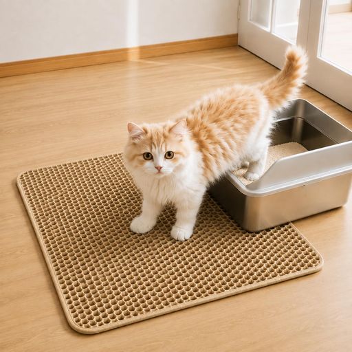 😺 3色、6サイズ : グレー、ベージュ、ブラック。6つのサイズが利用可能です(45x30 / 50x40CM / /60x45CM / 75x55CM / 90x60CM / 120x70CM)、ほとんどの猫トイレに適用で。 😺 EVA材質 : 猫砂マット 高い弾力性、快適、柔らかく、軽くて耐久性があります。水で直接洗浄できます。 😺 防水 &amp; 滑り止め : 底面は防水性と滑りにくい素材を使用しており、おしっこが床に染み込むのを防ぎ、室内を乾燥・清潔に保ちます 😺 猫砂回収便利 : マットを持ち上げてバラバラした猫砂をそのままで猫トイレに入れても良いし。 マットの内部に集まった砂を再利用することができます、猫のトイレの周りを清潔に保ち。 ✅【1年間の保証】: 1年以内に猫用トイレマットが破損した場合は、販売者に連絡してアフターサービスを受けることができます。✅物流コストを節約するために、ユーザーにより安い価格を提供します。私たちの猫砂マットは折りたたみ式で出荷されています。猫砂マットの特殊な材質のため、製品を受け取った後、説明書の方法に従って、100%折り目を解消することができます。