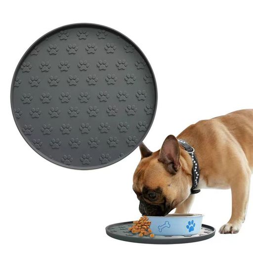 Botocoo ペット用シリコンマット 丸型 食事マット フードマット 犬猫用 防水 滑り止め 丸洗い可能 シリコン製給餌マットトイレトレーマット 猫砂マット