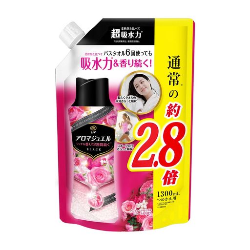 保湿 アロマジュエルなら柔軟剤に比べて超吸水*。バスタオルやハンドタオルを6回使っても吸水力&amp;香り続く!(*当社柔軟剤比。複数回洗濯後。) 香りが12週間長続き*するので、お気に入りのヘビロテ服*1の香りが6回着ても新鮮なまま*2。(*保管状態にて。*1 1回洗濯してから次の洗濯までに3-4回着回す服のことを指します。*2 消費者テストでカーディガンを検証。使用条件により公開が異なる場合があります。) 柔軟剤と組み合わせてオリジナルの香りを作ることもでき、今お持ちの柔軟剤でも一緒にお使いいただけます。 使い方は簡単。お洗濯のはじめに、洗濯槽に入れた洋服の上に直接入れるだけ!縦型、ドラム式どちらでもお使いいただけます。 甘くも洗練されたフローラルな香り。