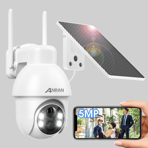 【5MP 500万高画質・抜群暗視の4灯LEDカラー撮影】2022年全面進化した5MP 500万高画質屋外防犯カメラが登場!ANRAN防犯カメラ屋外用ソーラーは5MPの高解像度が付き、市販従来の2Kカメラと比べ解像度がアップさせ!夜間でも細部まで見逃すことなく、より高精細でフルカラーの画像を見ることができ、容疑者の顔の特徴を簡単に見ることができます。2灯から4灯にグレードアップし、ランプの品質が改善され、超強力な光照射効果が不審な人をさらに抑止し、家庭の安全をより効果的に保護することができます。赤外線ランプと4個LEDランプが付いており、常にモノクロ映像ですが、人や動体を検知する時、カラー撮影になってはっきりと犯人の顔を録画すると同時に写真付きのプッシュ通知を携帯に送ります。(カメラが正常に動作できるように、ネットワークの良い場所で、ルーターから10~15mぐらいのところに設置してください。