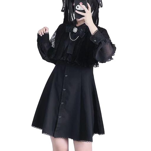 ハートこの商品にはドレスのみが含まれます。ワンピースが短めなのでショートパンツと合わせて着てください。 ハート上品で可愛いドレス、レースが可愛い地雷系女子の雰囲気を醸し出します。4色ご用意しております。 ハートタック仕様によってウエストのラインにくびれがはいっているので、腰まわりがほっそり見えます。シンプルなデザイン、実用でファッション感が溢れる一着で、かわいい女の子が似合います。 ハートさらりとした素材はイージーケアで、シワになりにくく、Aラインのディザインとミニ丈の組み合せ、リボンデザインが体型を隠し、同時にスリムなシルエットを演出します。 ハートご購入前にサイズ表を参照して適切なサイズをお選びください。受け取った商品に問題がある場合、または使用中に問題がした発生場合は、メールでご連絡ください。できるだけ早く返信いたします。