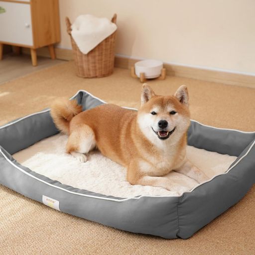 EMME防水 犬ベッド 四季 ペットベッド 洗える 掃除しやすい 犬猫用 ペットソファー 犬用ベッド 丈夫 オックスフォード生地 小型犬 中型犬 蒸れにくい ペットクッション 滑り止め 90x60x14cmグ…