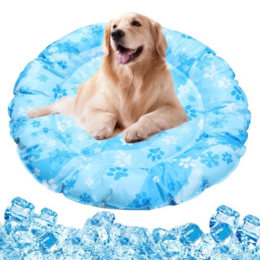 Sazuik ペット ひんやりマット 犬 猫 冷却マット 円形 直径72cm ペット用 クールマット 涼しい 熱中症 熱さ対策 接触冷感 防水 耐噛み 丸型 冷感シート 洗える 無害ジュル 猫 中型 大型犬 ウサ…