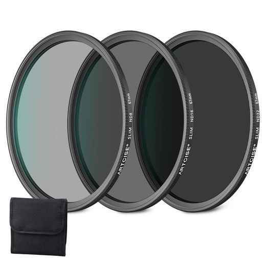 ARTCISE NDフィルターセット (ND8+ND16+ND32) 43mm 多層コーティング 超薄フレーム 高透過率99.5% 減光フィルター3枚組 専用収納ポーチ付 風景/動画/長時間露光対応 一眼レフ ミラーレス用 (43mm)