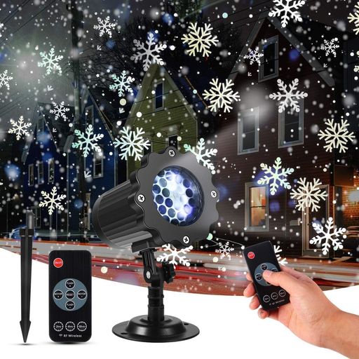 JInShan直営店 クリスマス スノーフレークプロジェクターライト 雪が降るプロジェ...