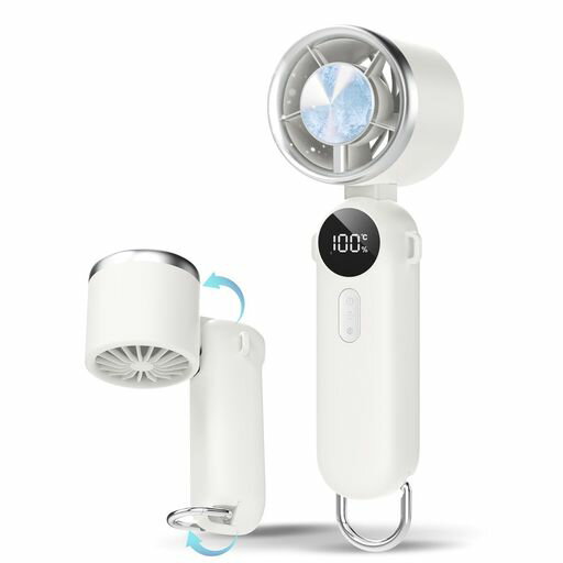 ATOPSUN 携帯扇風機 ハンディファン 手持ち扇風機 冷感プレート付き 5000大容量 首...