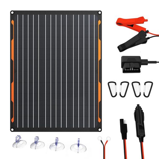 FlexSolar 車 ソーラーパネル トリクル充電キット20W 12V ソーラー充電器 ポータブ...