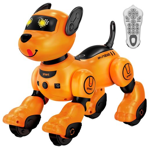 3-in-1 コントロール - 音声、およびタッチ操作:このロボット犬のおもちゃは、子供たちを完全に夢中にさせるための複数の操作オプションを提供します!ボタン操作で直接コマンドを送る、音声操作(英語のみ)を有効にして手ぶらで楽しく遊ぶ、または優しくタッチしてかわいい反応を引き出せます。これらのインタラクティブ機能は本物のペットの反応を模しており、子供たちに遊び心のある生き生きとした相棒を提供し、彼らのあらゆる動きに反応します フォローミー機能 - 忠実なロボットペット:多くのおもちゃとは異なり、このロボット犬 子供おもちゃ人気はアップグレードされた「フォロー」モードを備えています。簡単なボタン操作一つで、本物の子犬のように部屋中をお子様の後をついて歩きます。このリアルな相互作用はさらに一层の楽しさと親しみやすさを加え、遊びを通して子供たちが情緒的な絆を築くのを助けます カスタマイズ可能なプログラミング - 遊びを通して学ぶ:このロボットのインテリジェントなプログラミングモードで、創造性と早期のSTEM学習を促進します。