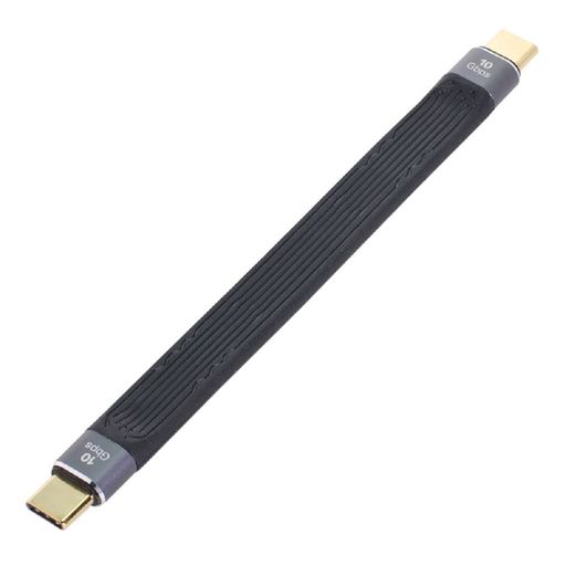 Type-C USB-C オス-オス USB 3.1 10Gbps フラットスリム FPC データケーブル ノートパソコン&amp;携帯電話用 13cm リバーシブルデザインと電源タイプCコネクタ、リバーシブルプラグの向きとケーブル方向。 スケーラブルなDC20V電源充電とusb3.1 10Gbpsデータをサポート。 合金シェルオーバーモールドとスリーブフラットケーブル。 長さ13cm。 ノートパソコン、タブレット、携帯電話、ハードディスクドライブに対応。