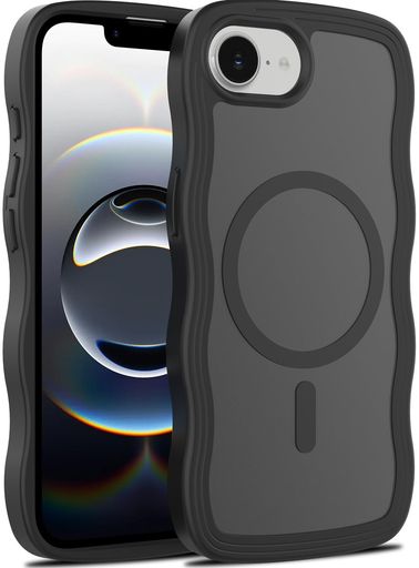 iPhone 17E/16E ケースウェーブ TPU+PC マグセフ 可愛い ケース耐衝撃 全面保護 黄ばみなし 波状エッジ ソフトシェル ケース かわいいうねうね 韓国 人気 ワイヤレス充電対応 なみなみ カバー・…