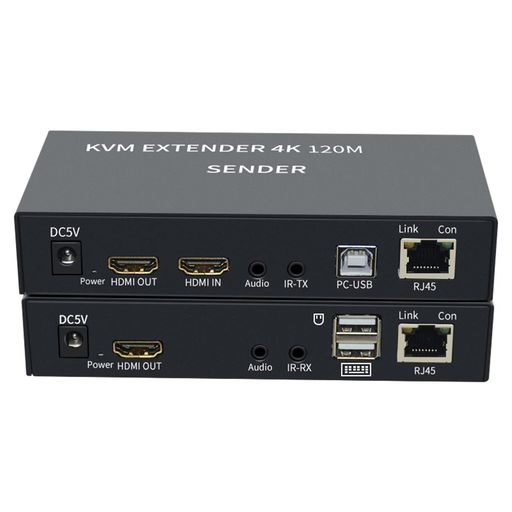 4K HDTV 120M KVMエクステンダーHDMI互換USBエクステンダー、CAT6 RJ45 Lanイーサ...