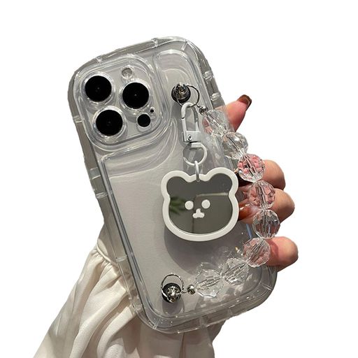 NASOROKO iPhone16pro 用ケース 対応 飾り付け くま ミラーズ おしゃれ 可愛い 人気 韓国 薄型 軽量 創意 シリコン 女性用 女の子 全面保護 耐衝撃 擦り傷防止 保護ケースカバー