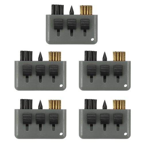 PATIKIL ゴルフクラブタワシ 5個セット ポケット溝クリーナー 3in1伸縮式シャープナー付き ナイロン&ワイヤータワシ グレー