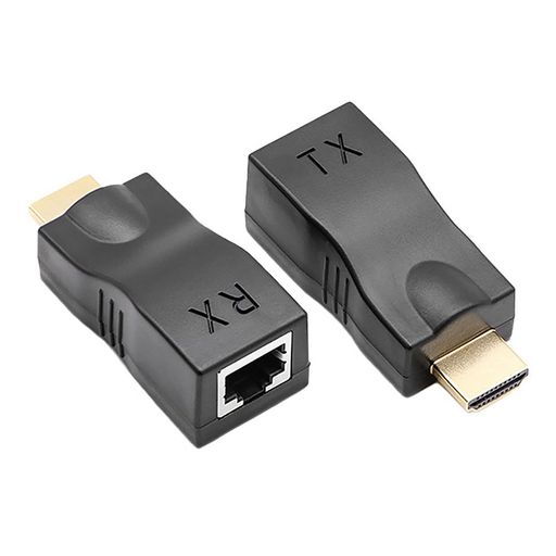 HDMIエクステンダーHDMItoRJ45HD-MI延長器HD-MI送受信機TX/RX4K2K1080P3DCAT5E/6LANイーサネットアダプタ30MHD-MI送受信機(ブラック)