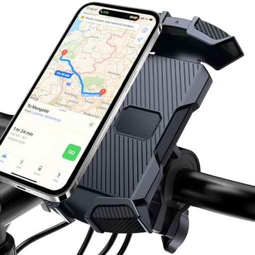 【大人気の自転車 &amp;バイク 用スマホホルダー 】ANKDELL 会社は「より早く、より安全な運転を体験しよう」という理念を持ちながら、お客様の意見を聞き、心から認められる製品を作り出し続けています。強力な固定感とホールド力では、例え高速道路を走行しても、段差でも大切なスマホをすっぽりと包み込み、赤ちゃんを守るように擦り傷や振動から全面保護します 。快適で安全な視界を確保することが可能で、安心した運転をサポートします。 【より頑丈で&amp;安定性抜群】オートバイ用スマホホルダーは強化された伸縮システム及び分厚い3隅固定設計を採用し、さらに衝撃吸収シリカゲルマットが追加され、スマートフォンをしっかりロックし。一般のスマホホルダーよりさらに安定しているだけでなく、スマートフォンもしっかりロックし、ご大切な携帯電話を落下によるダメー。高速ライディング時や悪路でもスマホが落ちる心配はありません。 【角度調節自由】バイク用スマホホルダーは360度回転でき、角度も自由に調整できます。