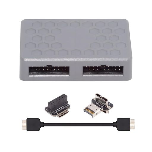 其它 - cablecc USB 3.1 フロントタイプEまたは19/20ピンヘッダーまたはMicro-USB3.0スプリッターハブ5GbpsからUSB 3.0 19/20ピンデュアルポートメス PCBAタイプアダプター