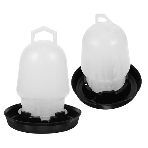 GRADENEVE ひよこ用給水器 鶏用給水ホルダー 2個セット 家禽用プラ製給餌器 商用鶏舎 家庭用 水量0.5kg対応 水無駄防止機能付き