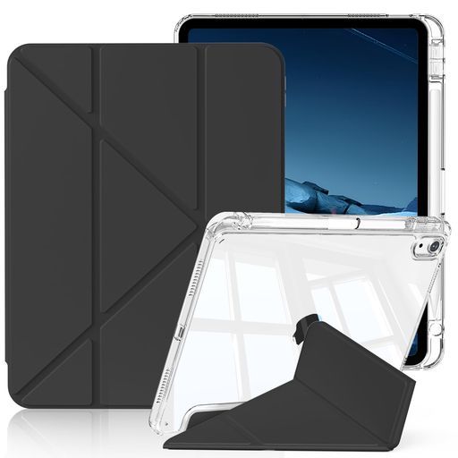 【対応機種】SQBEBS ケース iPad 11世代 (A16) 11インチ 2025 / 第10世代 10.9インチ 2022 に適用します。 (モデル番号:A3354/A3355/A3356/A2696/A2757/A2777)。ご注意:他のiPadモデルとは互換性がありません、ご注文の際、デバイスの背面にあるモデル番号をご確認ください。 【透明な背面カバー】表面はPUレザー素材で作られ、裏面は透明なアクリル素材で作られ、デバイス自体の美しさを見せます。フレームには衝撃に強い柔軟なTPUを採用し、軽量かつ極薄で、四隅にクッション性のあるソフトフ、落下によるダメージを防ぎます。 (注意: 透明バックカバーの内側と外側に傷防止保護フィルムの層があります。使用前に保護フィルムを剥がしてください) 【横/縦置多角度スタンド】このiPad A16 ケース 三つ折りのY字型折りたたみスタンド 三角形状が優れた安定性を提供します。