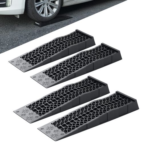 🚗【サイズ】スロープ面:690x200mm;4個/箱。スロープ面:幅20x乗り上げ部高さ6.6CM。 🚗【低角度】8.3°の低角度のデザインで、ローダウン車のジャッキアップの補助に最適!前進時にフロントなどは擦って傷付くことはありません。 🚗【耐荷重】耐荷重は3tまでの整備用スロープです。重い乗用車もらくらく乗せる事が出来、積載能力抜群! 🚗【PP材質】PP素材を採用して、女性でも簡単に持ち運びできます。耐水性にも優れています。スロープ面は凹み形状になっているので、摩擦を増加させ、また清潔しやすい、長持ちします。 🚗【ご注意】1.ご購入日より、何かご質問やご意見がございましたら、お気軽にこちらのアフターサービスまで、ご連絡いただきます様お願い致します。2.必ず2個同時にご使用下さい。3.平坦な場所でご使用下さい。