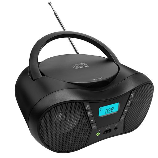 CDプレーヤー ポータブル CDラジオ ステレオスピーカー内蔵 ロッドアンテナ レコ CDプレイヤー CD/USB/AUX/FM ラジオ 乾電池給電可 液晶ディスプレイ 多役 イヤホンジャック付き 睡眠モード ポ…