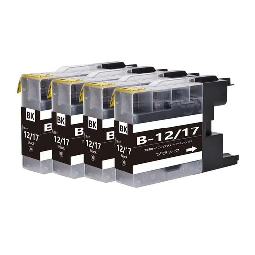 brother インクカートリッジ ブラザー LC12 LC17互換プリンターインクLC12BK (ブラック )4個パック 増量タイプ晴れマーク知的財産権の都合により商品ラベルの表記が【LC〇〇〇】や【B〇〇〇】となりますが同一商品ですので安心してお使いいただけます。※商品の製造時期によって、パッケージやラベルなど外観が画像と違う場合がこざいますが、製品の内容や品質、対応機種などには違いがございません。