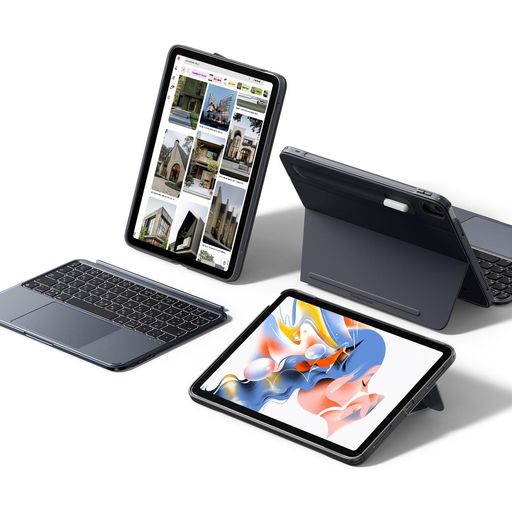 互換性:iPad Air 11インチ(M4/M3/M2)2026/2025/2024、iPad Air 10.9インチ(第5/4世代)2022年/2020専用; モデル:A3459、A3460、A3463、A3266, A3267, A3270, A2902, A2903, A2904, A2588, A2589, A2591, A2316, A2324, A2325, A2072 【マグネットで取り外し可能なデザイン】:安全な磁気接続により、キーボードを付けてタイピングしたり、外してスリムなタブレット体験を楽しんだりできます。読書や視聴、描画に最適で、iPadを即座にノートパソコンのように使用することができます。 【角度調節可能スタンド】:シームレスに0°から165°まで調節可能。特に安定した20°の低角度磁気サポート付き三角スタンドはイラストやメモ取りに最適です。 【広範囲クリック対応大型トラックパッド】:従来比65%大きい112x70mmのトラックパッドはスムーズで正確な操作を実現。iOS全ジェスチャー対応で編集やブラウジング、アプリ切り替えが快適になります。