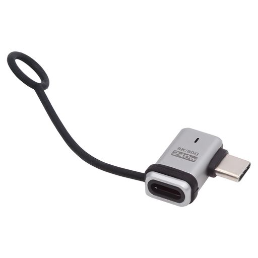 CY アダプタ 90度 USB5.0 80Gbps オス - メス 左/右角度延長アダプタ ストラップ キーチェーン付き 240W 16K 8K 5K USB4.0 Thunderbolt3/4/5対応