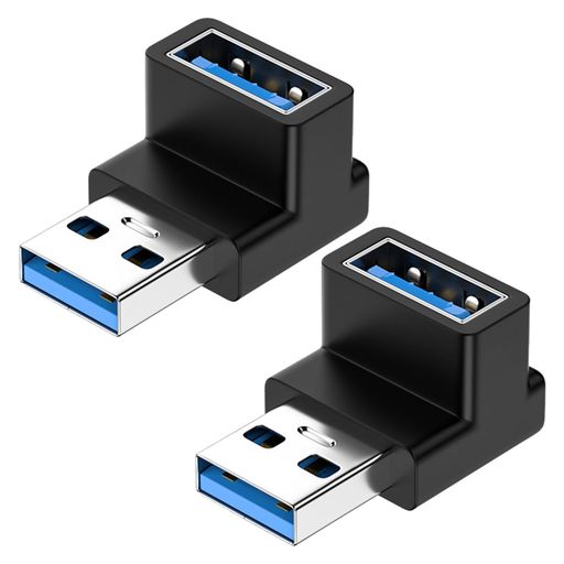 USB 3.0 アダプター L型 90度 直角 コネクター 2個セット 小型 軽量 USB Type A メス - タイプA オス 10Gbps 高速データ伝送