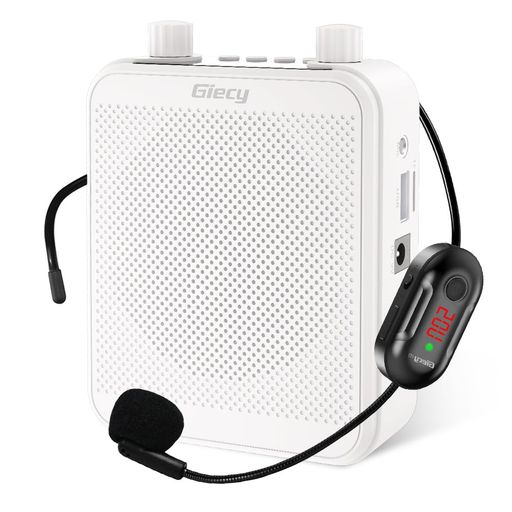 Giecy拡声器ワイヤレス拡声器無線拡声器ポータブル小型メガホン30WUSBmicroSD対応拡声器ハンズフリー有線とワイヤレスUHFマイク付き広範に教師の教育、イベント、会議、屋外、選挙、講演、…