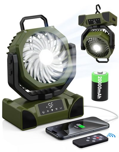 🌟【20000mAh超大容量&amp;タッチ操作】キャンプ扇風機は10000mAh+10000mAh超大容量バッテリーを内蔵し、最大航続距離は68.5時間、最大風速も13時間対応でき、全天候型の使用ニーズに応えます。 データの視覚化と簡単な操作のためのLEDディスプレイを装備し、携帯電話やその他のデバイスの充電にも使用できます。 キャンプや停電時にも使用可能です!充電エリアには防水カバーも追加され、湿気やホコリの侵入を効果的に防ぎ、寿命を延ばします。 🌟【5+3+3モード&amp;角度調整可能】このTYPE-C充電式扇風機は高品質の材料で作られ、5枚の羽根は耐久性があり、信頼性があり、5段階の速度+3色の光+3段階の明るさ、照明と涼しさが一体となり、少しの涼しさをもたらし、暑い夏の日に静かなひと時を楽しむことができます。長押しで暖色光、自然光、冷光、短押しで3段階の明るさを自由に切り替えられます。左右は自動的に45°/90°回転でき、上下は270°自由に調整でき、幅広い方向をカバーし、隅々まで涼しい風を送ります。 アウトドアの最高のパートナーです。